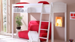 Children's bunk beds with a sofa