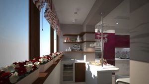  Kitchen on the loggia: ideas of unification