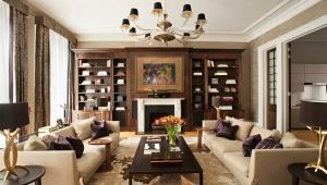  O interior da sala de estar em um estilo clássico: os princípios da combinação de cores e elementos